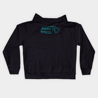 911 stoplamp back rear sportcar aqua Kids Hoodie